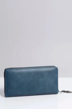 Sale Boto Duży Damski Granatowy Portfel z Serduszkiem