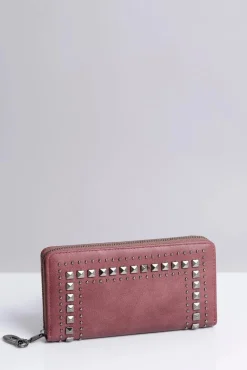 Portfele>Boto Duży Damski Śliwkowy Portfel z Cekinami