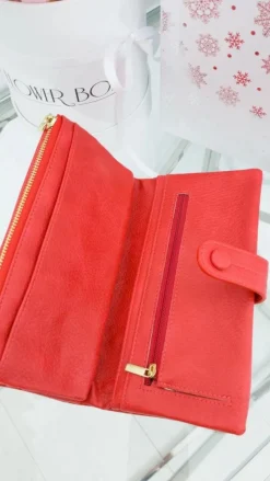 Boto Duży Damski Portfel Czerwony