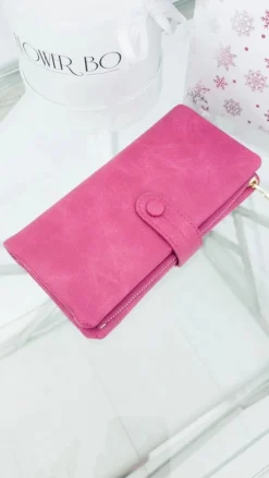 New Duży Damski Portfel Fuksja Portfele