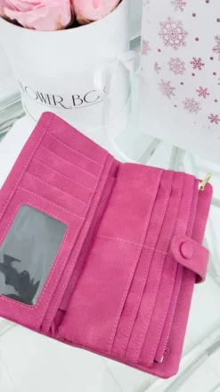 New Duży Damski Portfel Fuksja Portfele