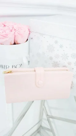 Portfele>Boto Duży Damski Portfel Pudrowy Róż