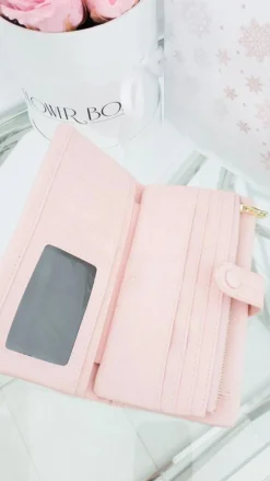 Portfele>Boto Duży Damski Portfel Pudrowy Róż