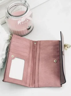 Sale Boto Duży Damski Portfel Złote Okucia Pudrowy Róż