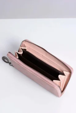 Online Duży Damski Różowy Portfel z Ćwiekami Portfele