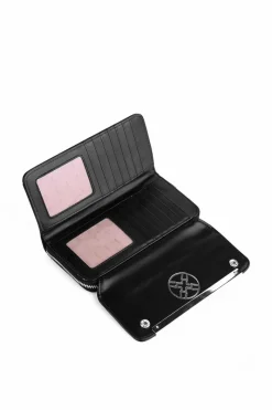 Clearance Boto Duży Damski Skórzany Portfel Czarny Elissie