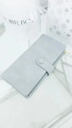 Online Duży Damski Szary Portfel Portfele