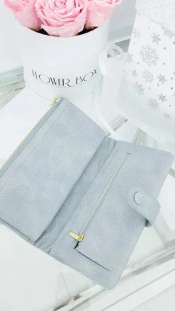 Online Duży Damski Szary Portfel Portfele