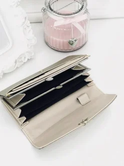 Best Boto Duży Damski Złoty Portfel z Serduszkiem