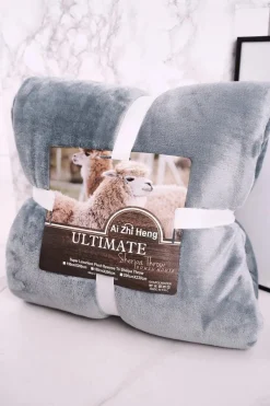 Portfele>Boto Duży Koc Dwustronny Plusz I Kożuch Sherpa Throw Niebieski