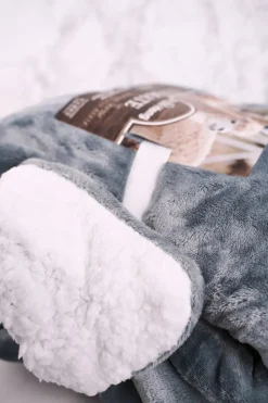 Portfele>Boto Duży Koc Dwustronny Plusz I Kożuch Sherpa Throw Niebieski