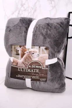 Portfele>Boto Duży Koc Dwustronny Plusz I Kożuch Sherpa Throw Szary