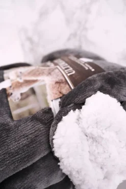 Portfele>Boto Duży Koc Dwustronny Plusz I Kożuch Sherpa Throw Szary