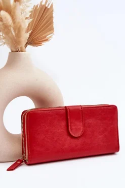 Outlet Duży Portfel Damski Czerwony Sopheia Portfele
