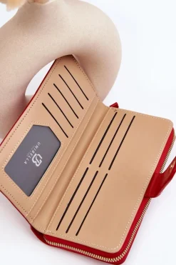 Outlet Duży Portfel Damski Czerwony Sopheia Portfele