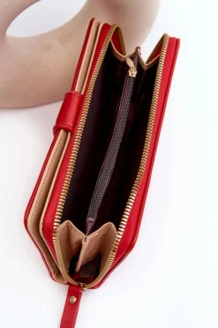 Outlet Duży Portfel Damski Czerwony Sopheia Portfele