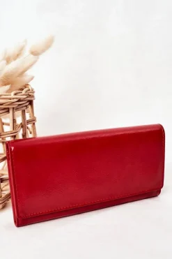 Boto Duży Portfel Damski Na Magnes Czerwony