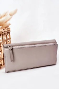 Portfele>Boto Duży Portfel Damski Na Magnes Szary