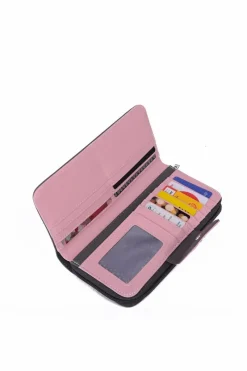 Boto Duży Portfel Damski Na Suwak Szaro-Różowy Huntress