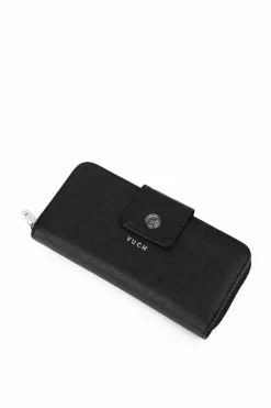 Clearance Duży Portfel Damski Na Suwak Czarny Huntress Portfele