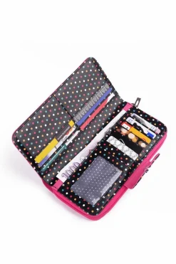 Hot Duży Portfel Damski Na Suwak Kropki Różowy Huntress Portfele