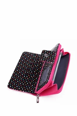 Hot Duży Portfel Damski Na Suwak Kropki Różowy Huntress Portfele