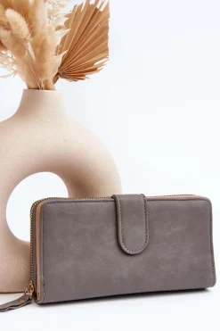 Online Boto Duży Portfel Damski Szary Sopheia