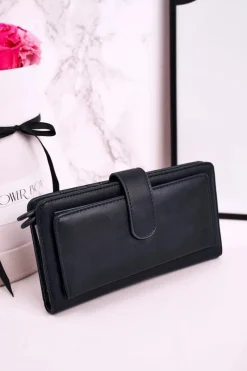 Portfele>Boto Duży Portfel Damski Z Dodatkowym Miejscem Na Karty Granatowy