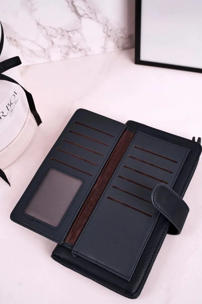 Portfele>Boto Duży Portfel Damski Z Dodatkowym Miejscem Na Karty Granatowy