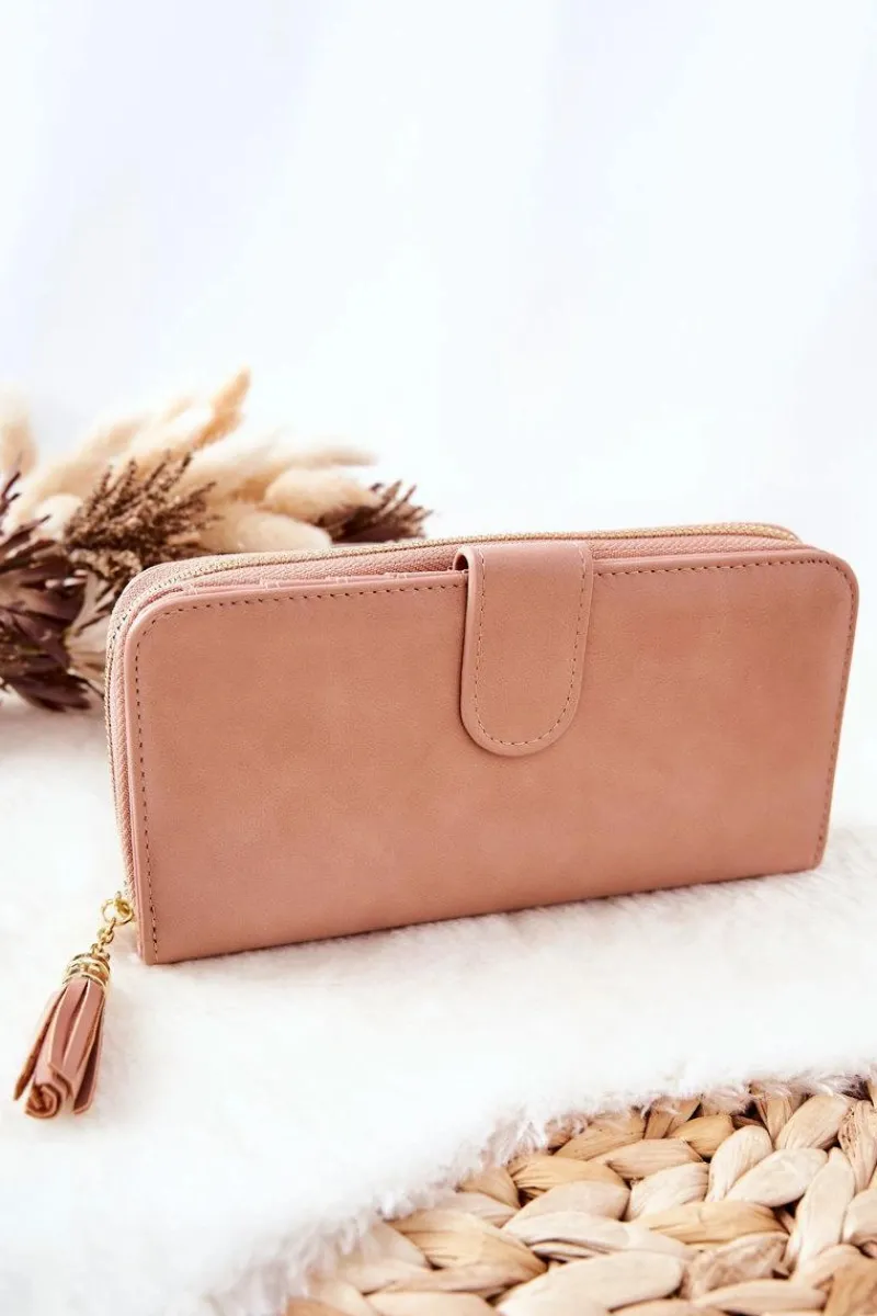 Hot Boto Duży Portfel Damski Z Dodatkowymi Portmonetkami Nude