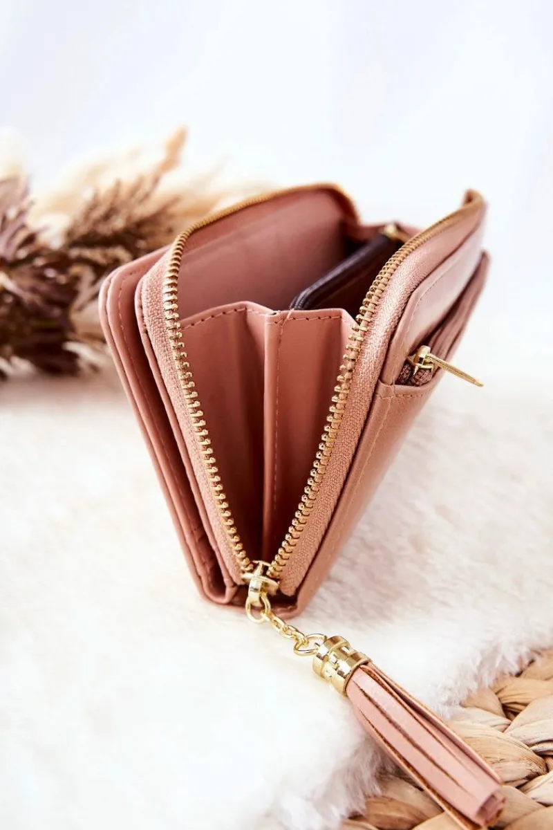 Hot Boto Duży Portfel Damski Z Dodatkowymi Portmonetkami Nude