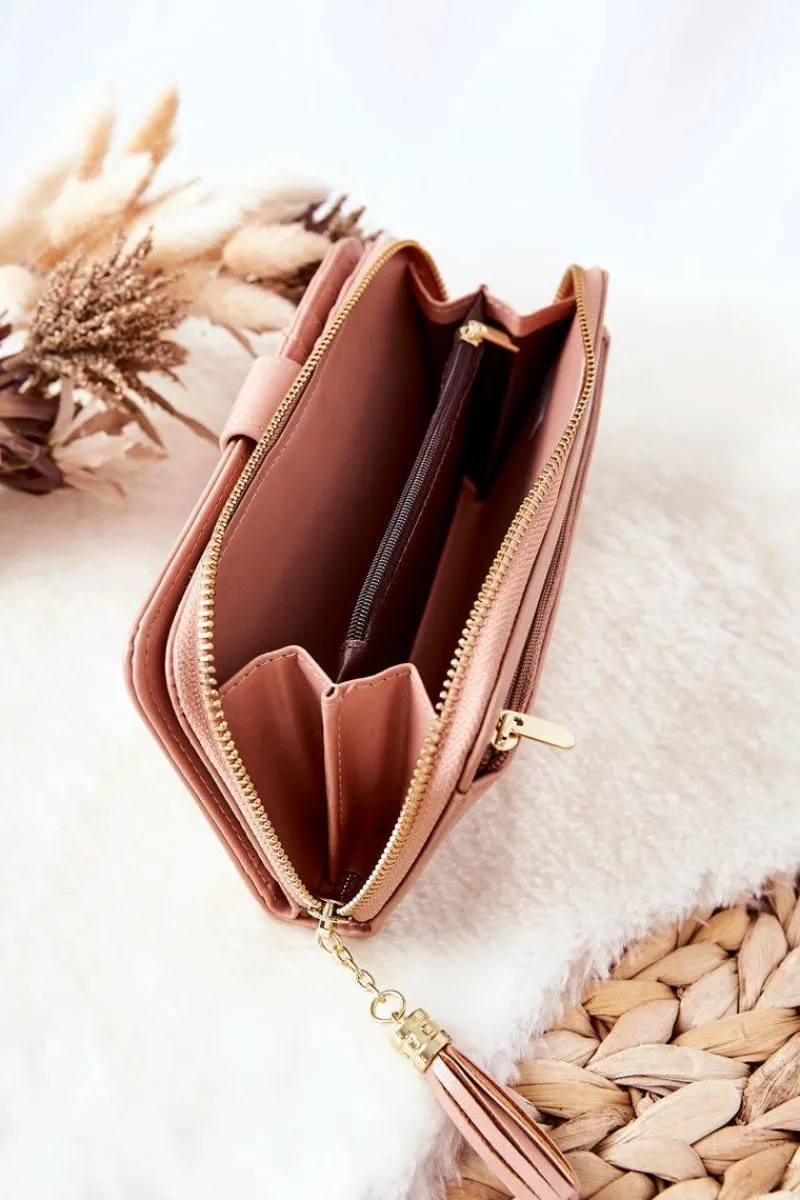 Hot Boto Duży Portfel Damski Z Dodatkowymi Portmonetkami Nude