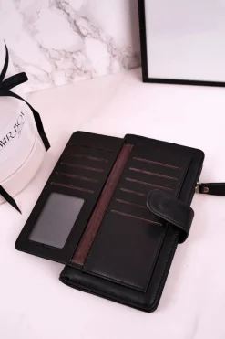 Boto Duży Portfel Damski Z Dodatkowym Miejscem Na Karty Czarny