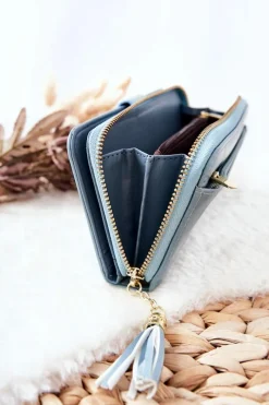 Hot Boto Duży Portfel Damski Z Dodatkowymi Portmonetkami Niebieski