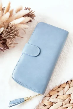 Hot Boto Duży Portfel Damski Z Dodatkowymi Portmonetkami Niebieski