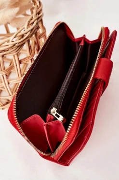 Online Boto Duży Portfel Damski Z Kieszenią Czerwony