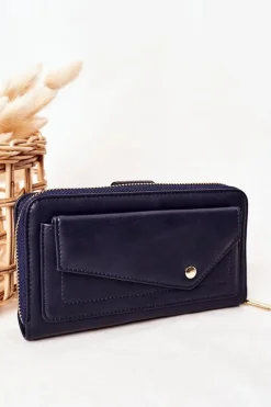 Portfele>Boto Duży Portfel Damski Z Kieszenią Granatowy