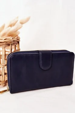 Portfele>Boto Duży Portfel Damski Z Kieszenią Granatowy