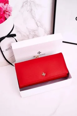 Portfele>Boto Duży Portfel Damski Zapinany Na Bigiel MILANO Czerwony