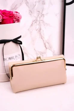 Online Boto Duży Portfel Damski Zapinany Na Bigiel MILANO Ecru