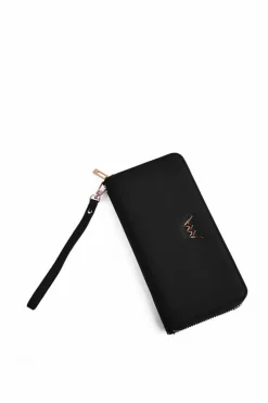 Online Duży Portfel Na Suwak Czarny Hailey Portfele