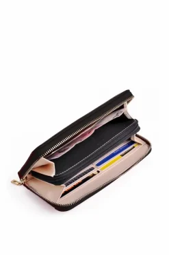 Online Duży Portfel Na Suwak Czarny Hailey Portfele