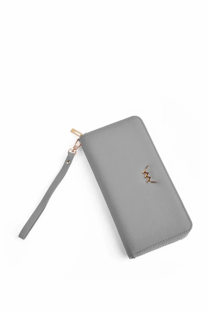 Clearance Duży Portfel Na Suwak Szary Hailey Portfele