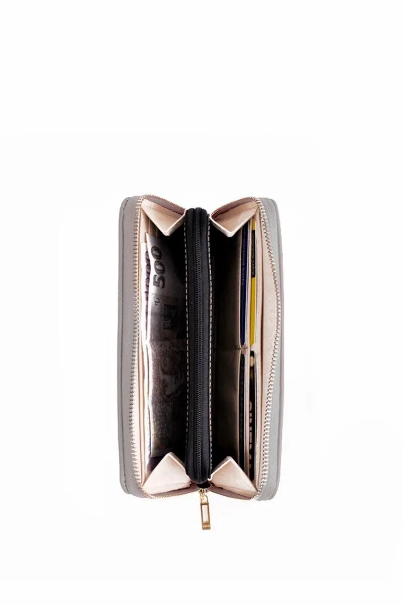 Clearance Duży Portfel Na Suwak Szary Hailey Portfele