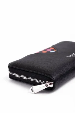 Discount Boto Duży Portfel Na Suwak W Kropki Czarny Reine