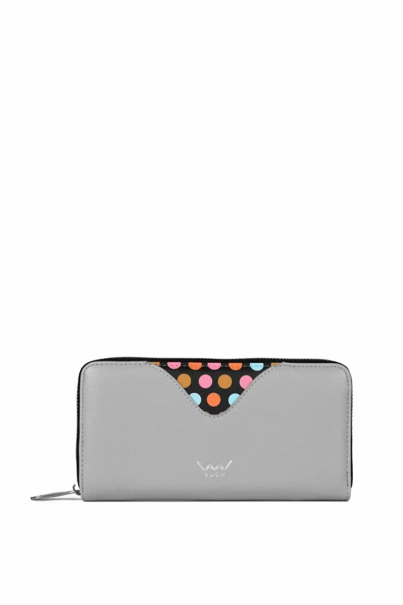 Outlet Boto Duży Portfel Na Suwak W Kropki Szary Reine