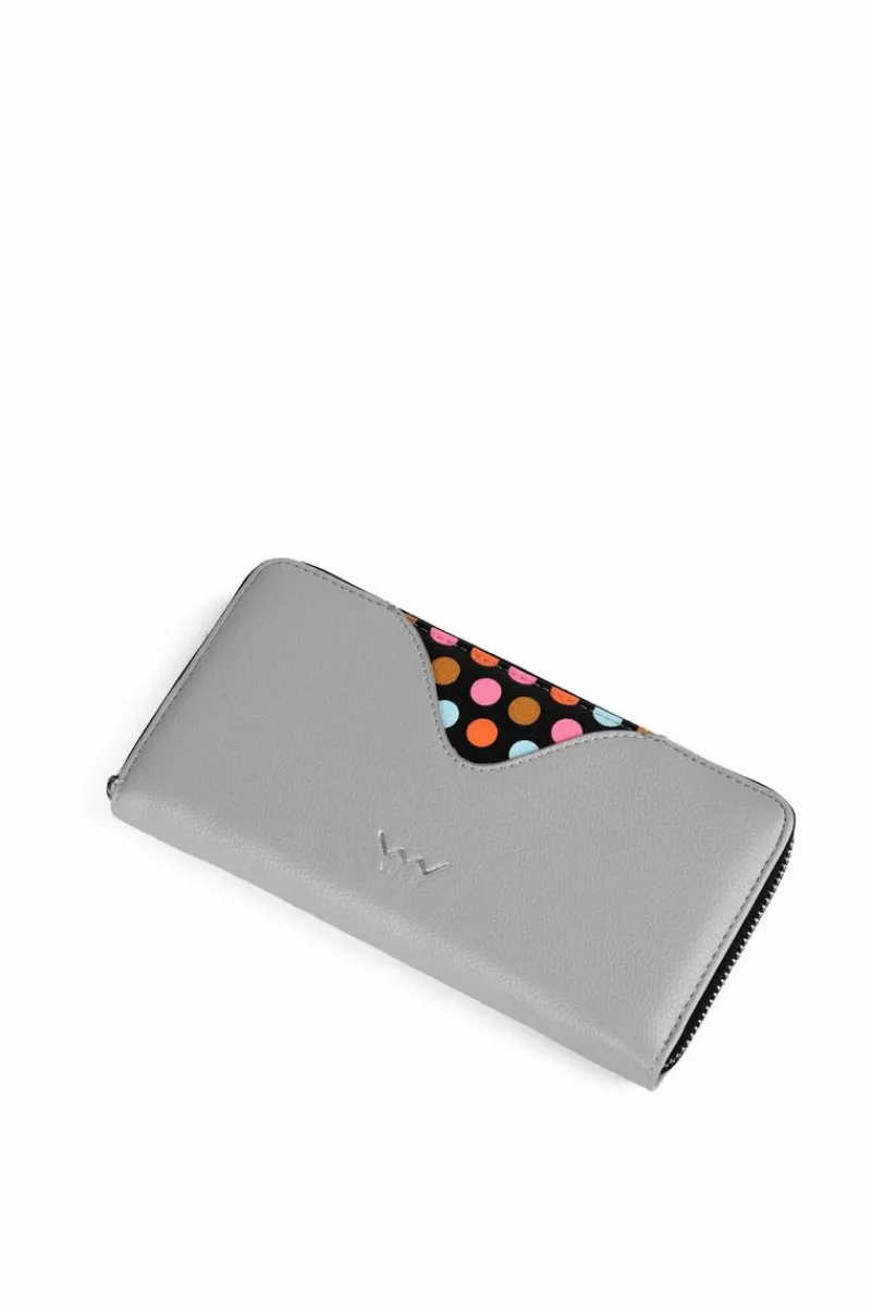 Outlet Boto Duży Portfel Na Suwak W Kropki Szary Reine