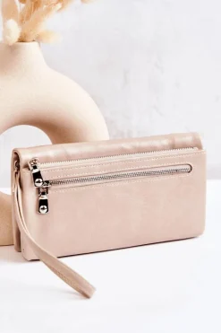 Portfele>Boto Duży Skórzany Portfel Beżowy Rhodes