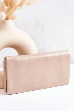 Portfele>Boto Duży Skórzany Portfel Beżowy Rhodes