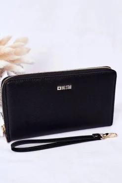 Portfele>Big Star Shoes Duży Skórzany Portfel Big Star HH674004 Czarny
